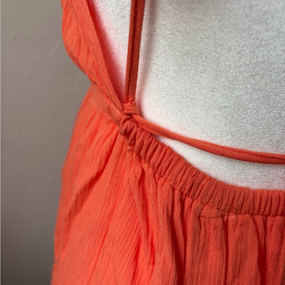 Olivaceous Coral Ruffle Open Back Dress Size Small - Picture 10 of 12